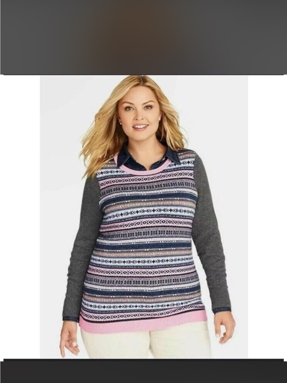 Talbots Wool blend Crewneck Sweater in Gray